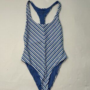 RVCA Women’s Small (8) Striped Racerback Medium Coverage One Piece Swimsuit